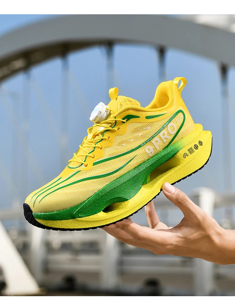 Speciality Carbon Plate Sports Running Shoes Marathon Air Cushion Men Breathable Lightweight Women Comfortable Nonskid Sneakers