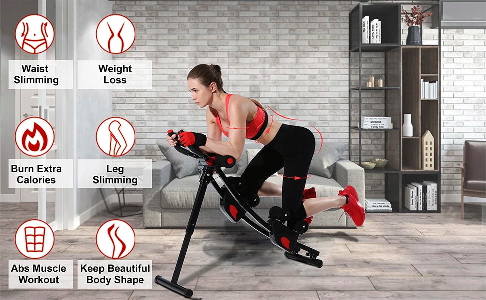 Ab Machine Whole Body Workout for Home Gym,Foldable Abdominal Exercise Fitness Equipment for Women