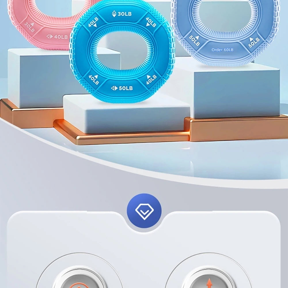 Octagonal Grip Ring 3-Level Resistance Silicone Hand Exerciser for Arm Strength Training Home Gym Fitness Equipment