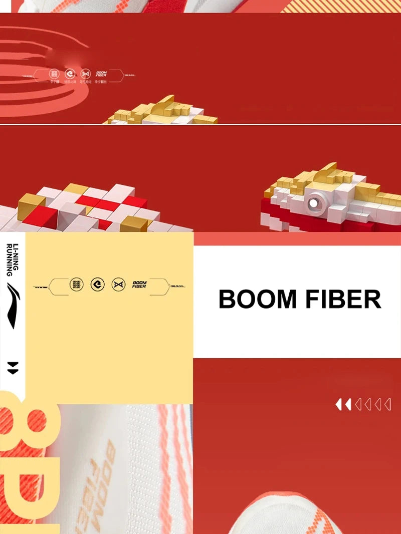 Li-Ning Men RED HARE 8 PRO Racing Running Shoes BOOM FIBER Cushion Stable Sport Shoes Light Anti-Slip Wearable Sneakers ARPV003