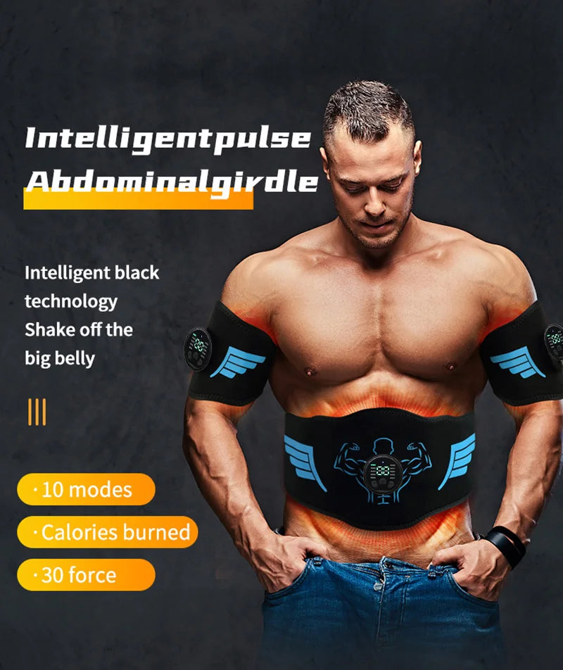 EMS Abdominal Toning Belt Muscle Stimulator Abs Trainer Muscle Toner USB Charge Body Shaping Lose Weight Fat Burn Fitness Unisex