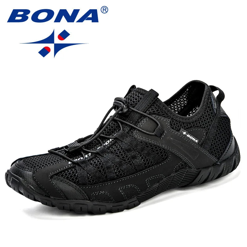BONA 2023 New Popular Style Men Running Shoes Lace Up Athletic Shoes Outdoor Walkng jogging Sneakers Comfortable Mesh shoes