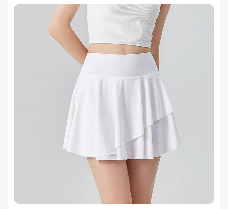 Sport Short Skirt for Women in Summer Anti-exposure High Waist Pleated Short Skirt Fitness Yoga Suit Golf Tennis Skirt