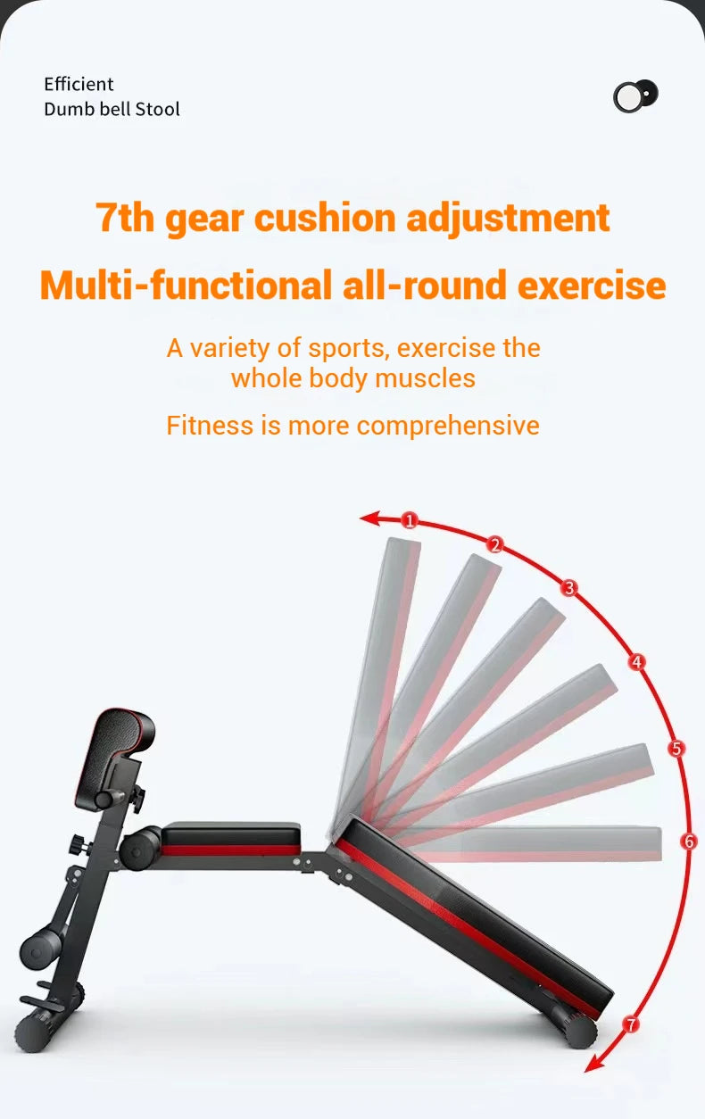 Dumbbell stool multifunctional six in one foldable home bird bench, bench, exercise chair, supine board fitness device