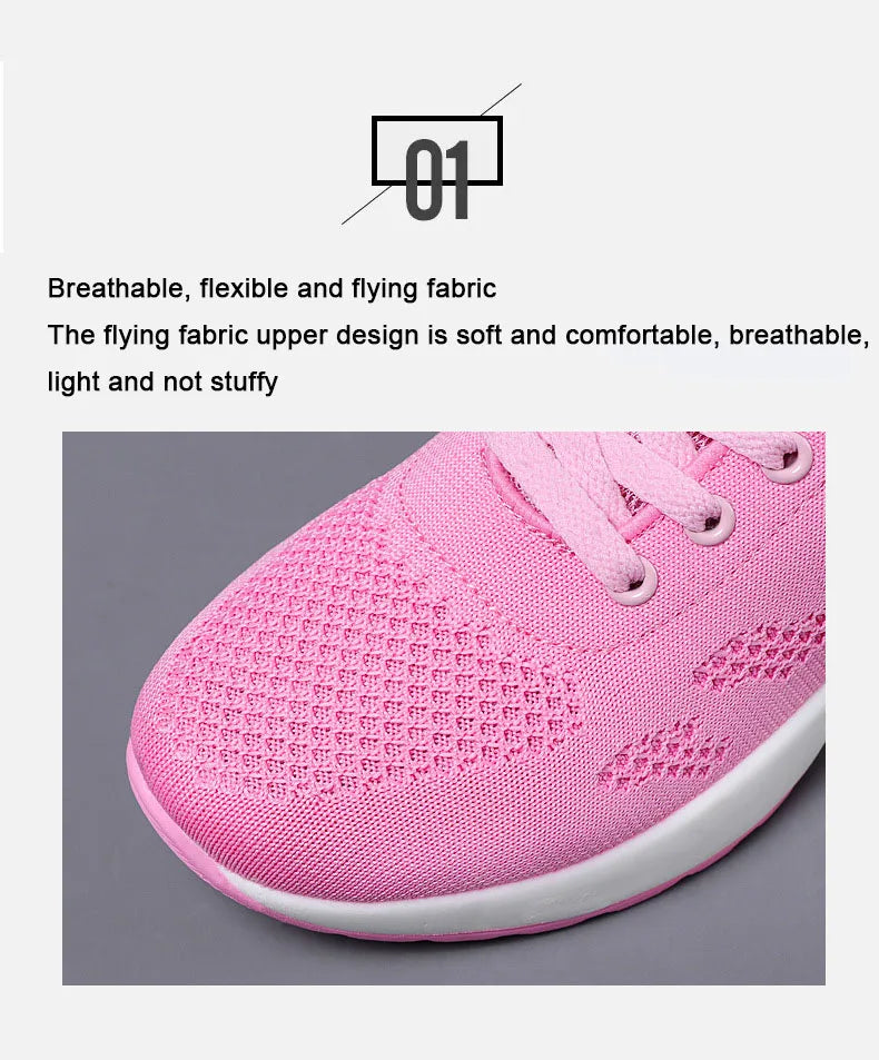 Oulylan Women Casual Sneakers Shoes Mesh Breathable Running Shoes Air Cushion Platform Summer Sports Shoes Luxury Lightweight