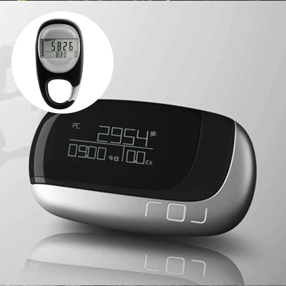 Pedometer Running Step Counter Clip Keychain for Accurate Fitness Tracking Full Screen Display Random Color Senior