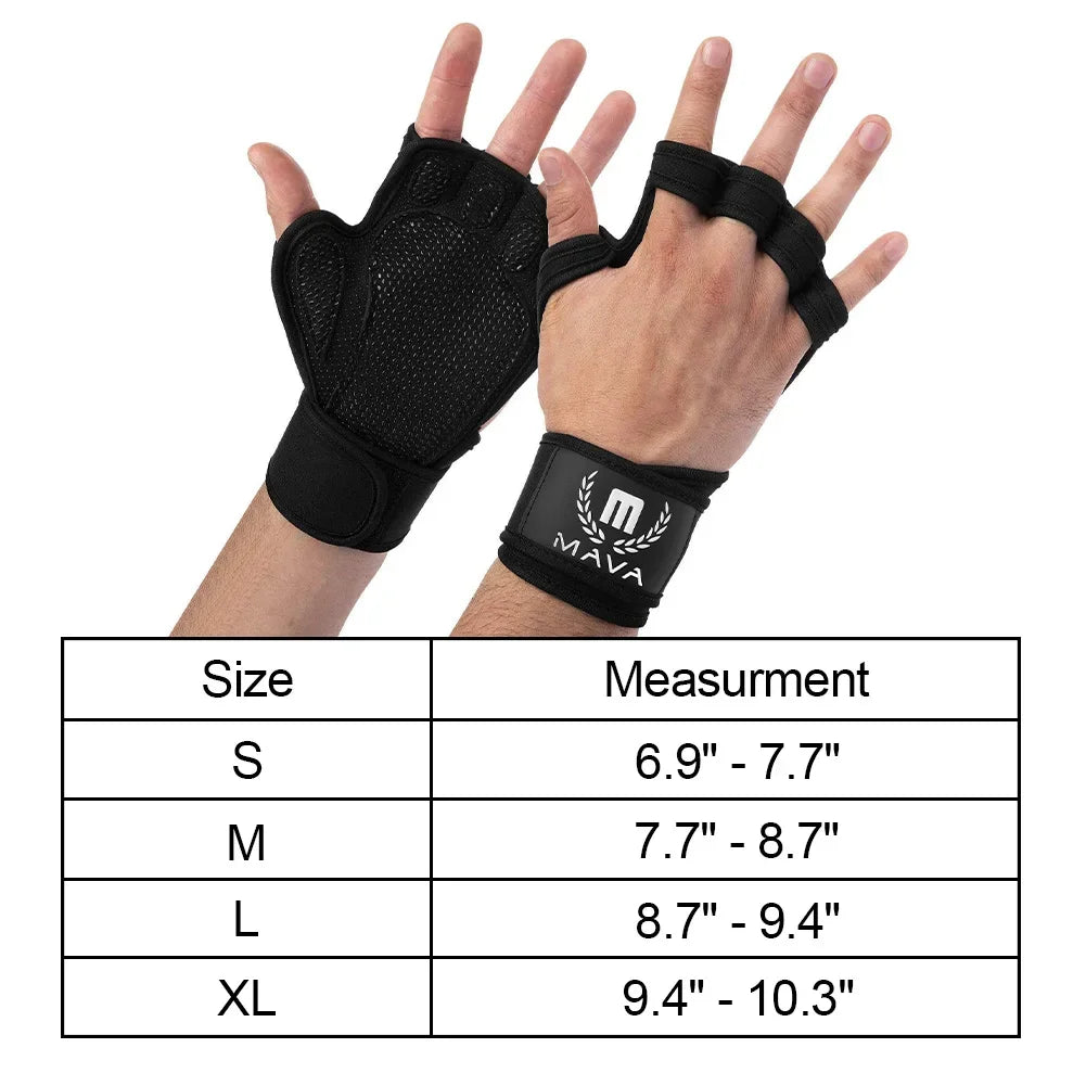 2Pcs Weightlifting Training Gloves for Men Women Fitness Sports Body Building Gymnastics Gym Hand Wrist Palm Protector Gloves