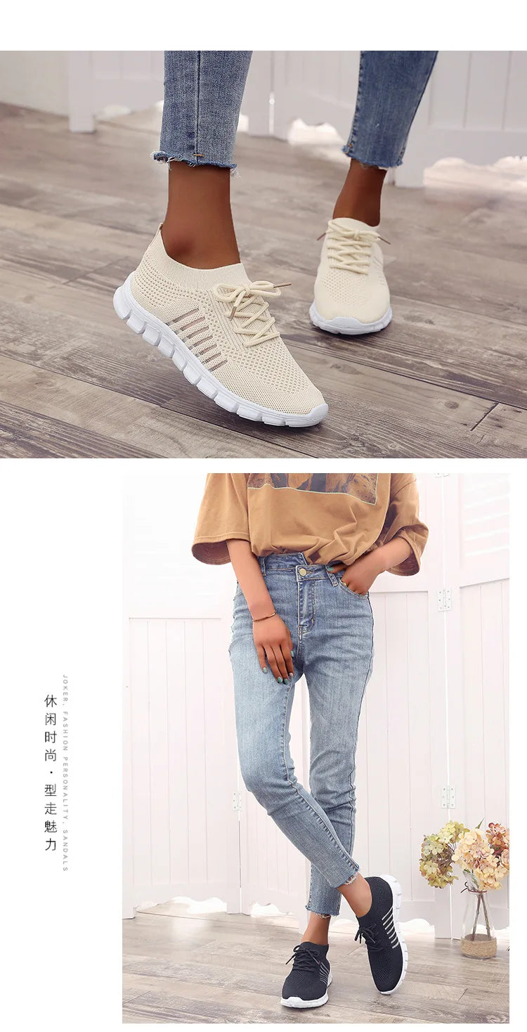 New Fashion Women's Shoes Platform Mesh Sneakers Lightweight Breathable Casual Shoes Women's Shoes on Offer