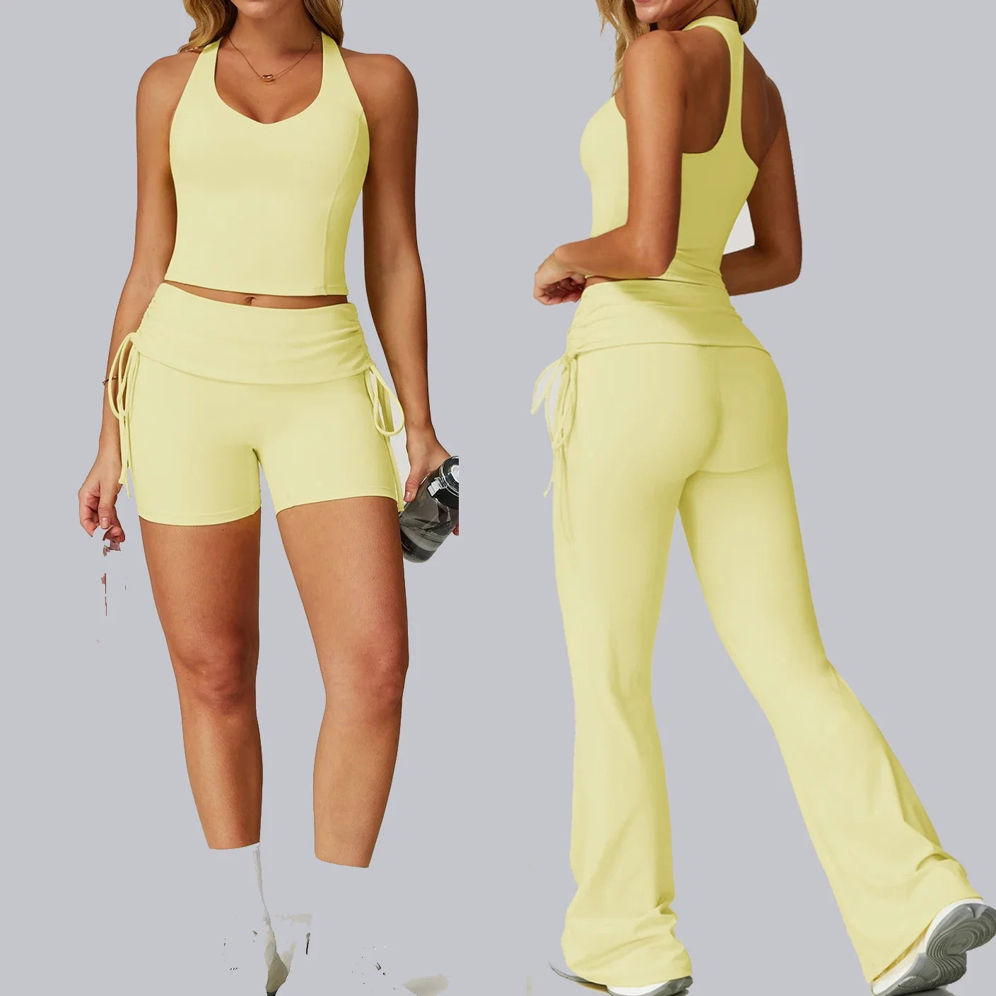 Women Tracksuit Gym Sports Suits 2 Pieces Yoga Set Fitness Vest Top Push Up Workout Clothes Female Athletic Leggings Sportswear