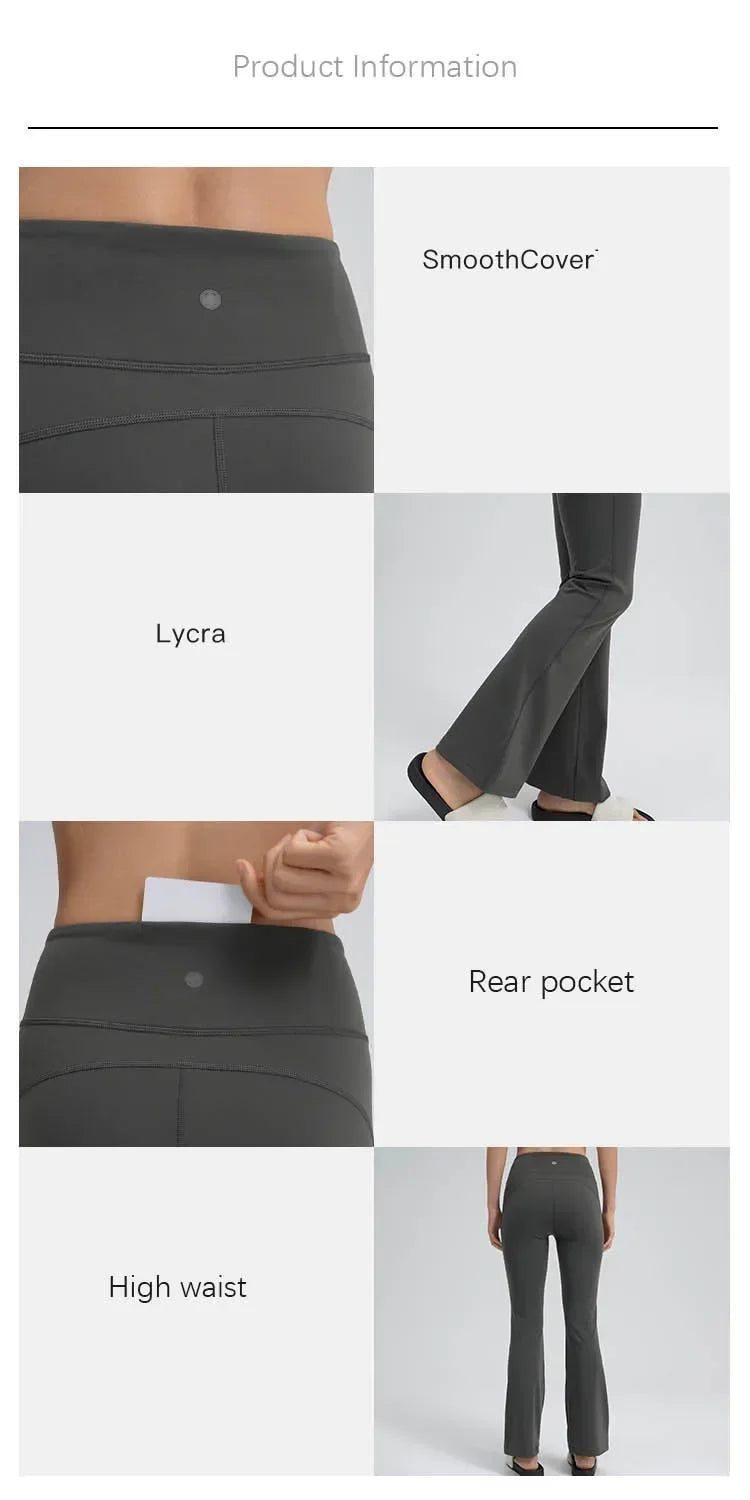 Women's Bootcut Yoga Pants Tummy Control Non See Through Bootleg Gym Workout Pants