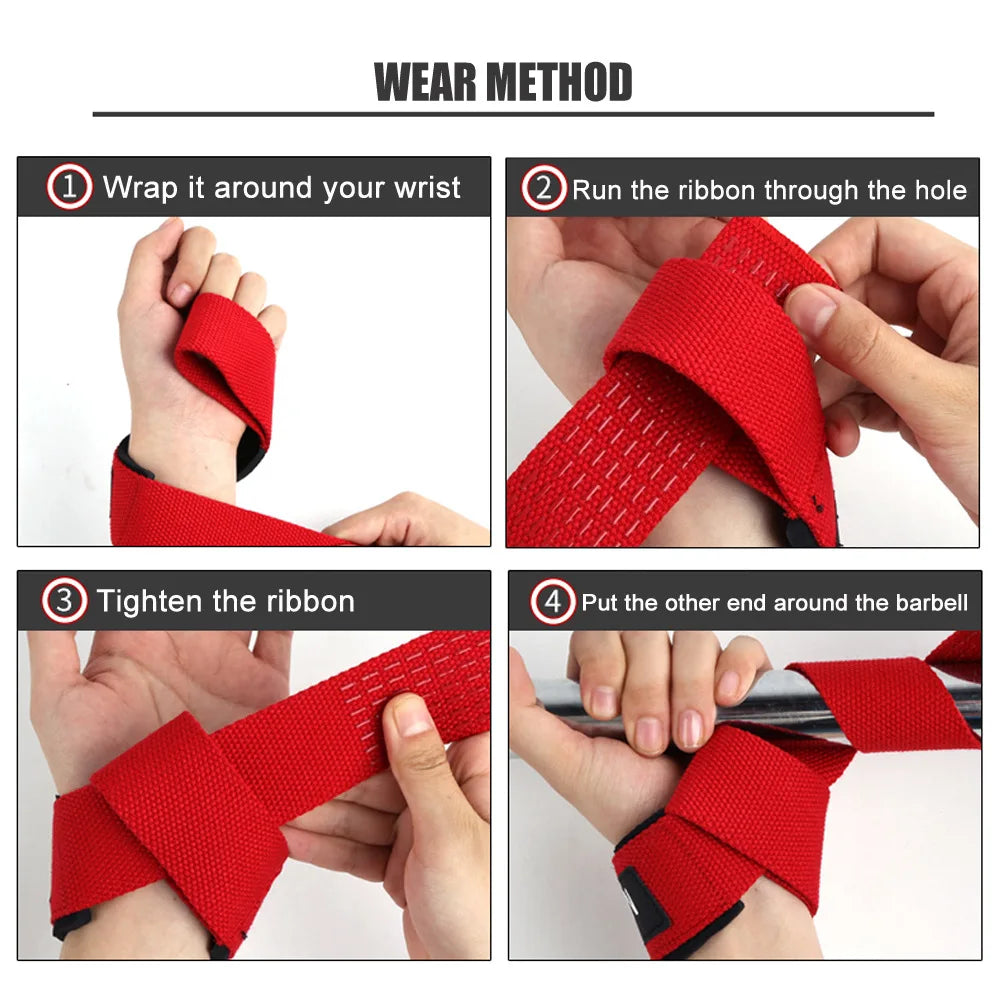 Weightlifting Straps Gym Barbell Dumbbell Workout Lifting Hand Grips Band Crossfit Fitness Equipment Wrist Wrap Lift Training