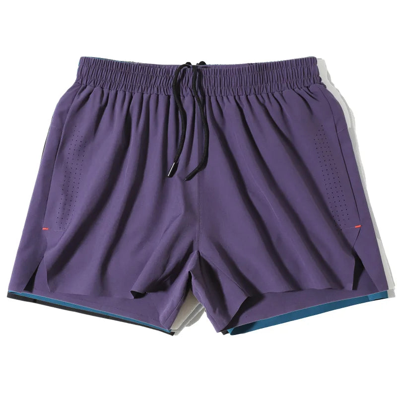 Men Sports Shorts Outdoor Zipper Pocket Joggers Running Shorts Mesh Quick Dry Training Fitness Five Pants Breathable Gym Shorts