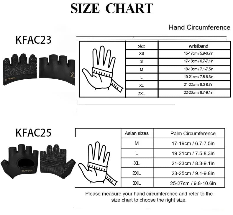 KUTOOK Gym Fitness Half Finger Gloves Men Women for Crossfit Workout Glove Power Weight Lifting Bodybuilding Hand Protector