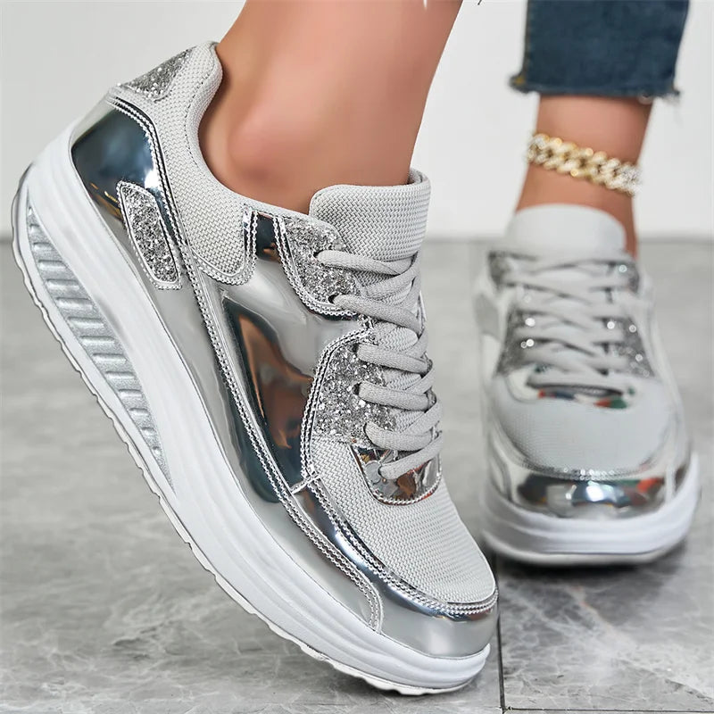 New large size sequin women's shoes Fashion casual comfortable women's shoes