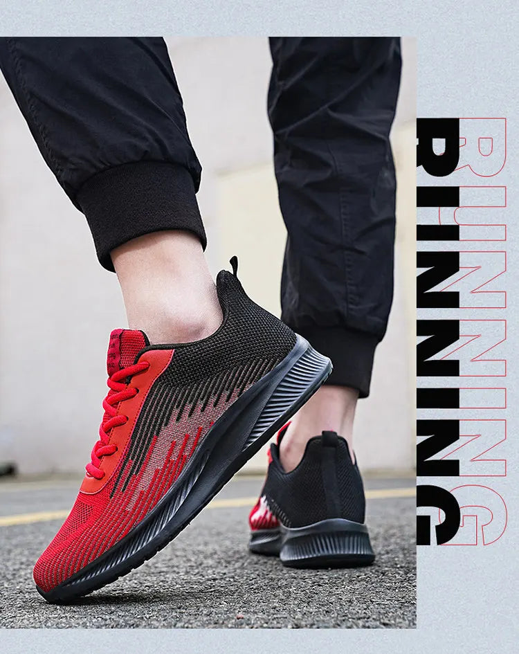Summer Hot Sale Red Mesh Men Running Sneakers Big Size 47 Light Breathable Women Training Shoes Non-slip Sport Shoes for Man