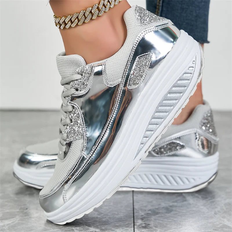 New large size sequin women's shoes Fashion casual comfortable women's shoes