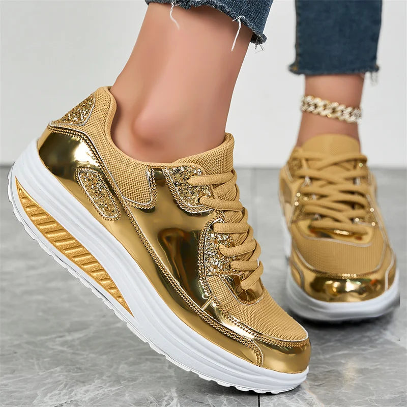 New large size sequin women's shoes Fashion casual comfortable women's shoes