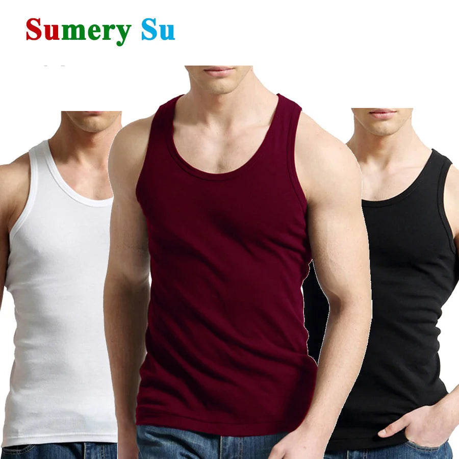 Men’s Cotton Tank Top – Sleeveless Gym Vest