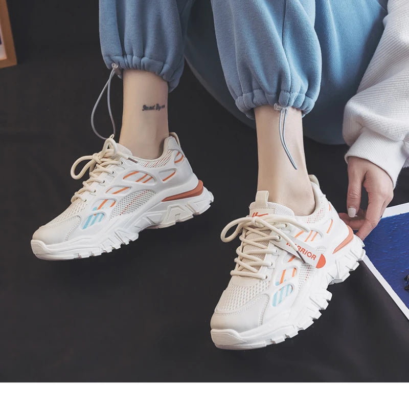 Fashionable Men And Women 2024 Spring And Summer New Mesh Breathable Versatile Thick Sole Hot Casual Sports Couple Shoes New