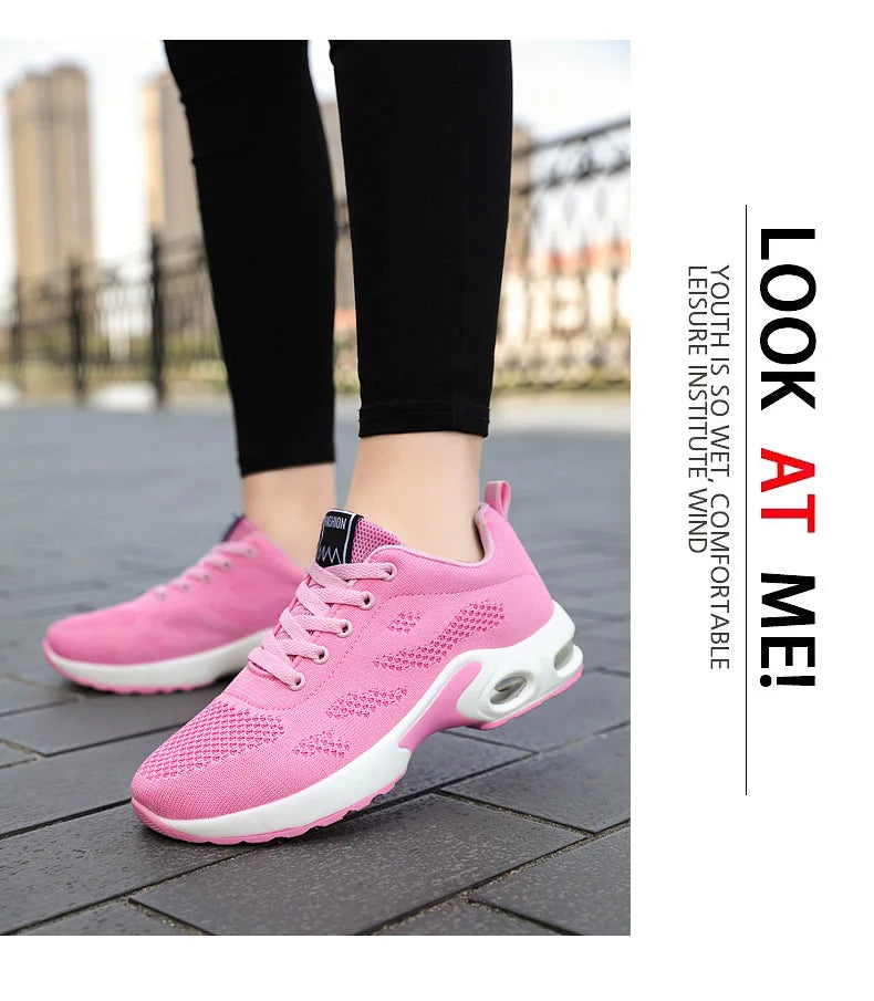 Oulylan Women Casual Sneakers Shoes Mesh Breathable Running Shoes Air Cushion Platform Summer Sports Shoes Luxury Lightweight
