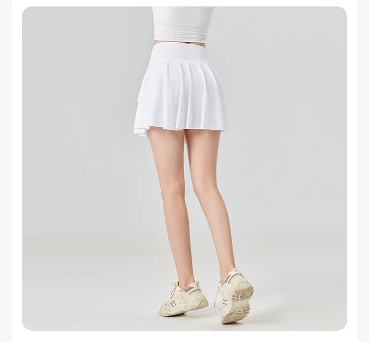 Sport Short Skirt for Women in Summer Anti-exposure High Waist Pleated Short Skirt Fitness Yoga Suit Golf Tennis Skirt