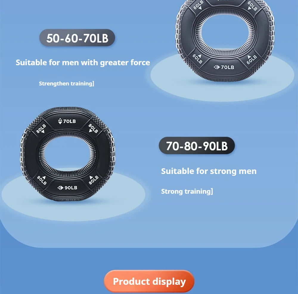 Octagonal Grip Ring 3-Level Resistance Silicone Hand Exerciser for Arm Strength Training Home Gym Fitness Equipment
