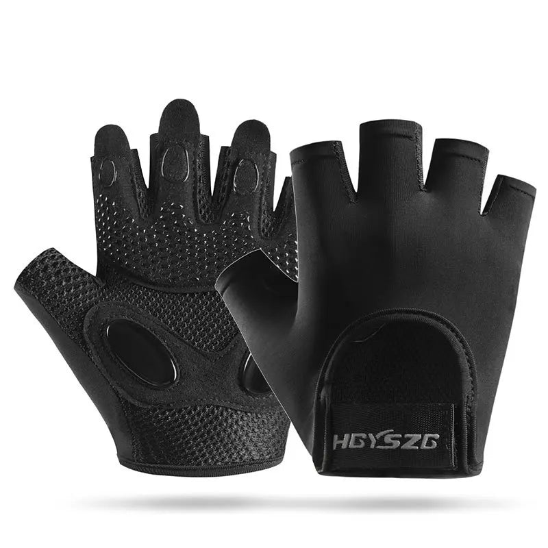 Summer Fitness Gloves Silicone Palm Shock Absorbing Half Finger Colorful Gym Gloves for Men Women Sun Protection Ice Silk Gloves