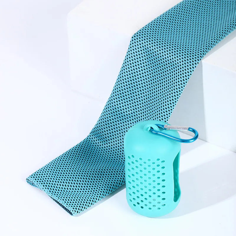 Sport Quick Drying Cooling Towel Portable Silicone Wrapped Cold Towel Microfiber Towels Beach Accessories Towel Sport Fitness