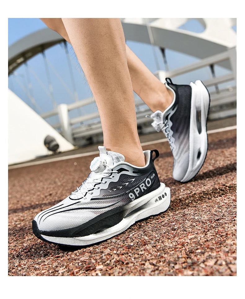 Speciality Carbon Plate Sports Running Shoes Marathon Air Cushion Men Breathable Lightweight Women Comfortable Nonskid Sneakers