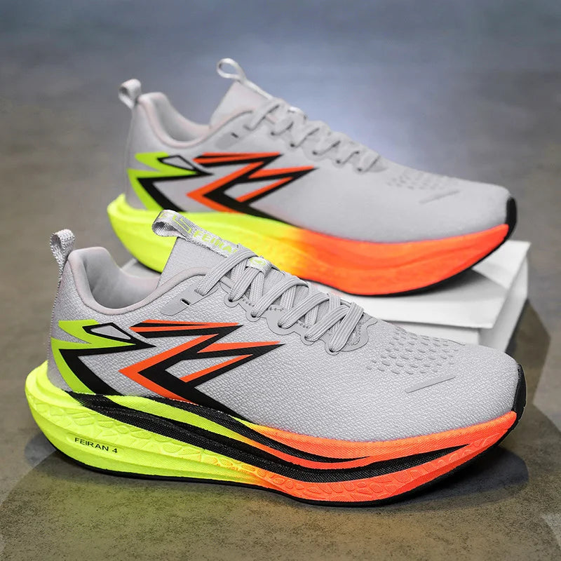 Men's and women's full-length carbon board racing shoes, summer youth running ultra light shock-absorbing sports shoes