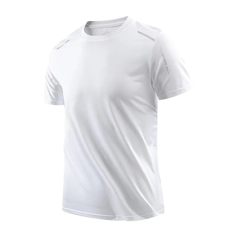 New Men’s Sportswear Running Tees Quick Dry Short Sleeve T-Shirt Gym Clothing Man Compression Shirt Five Solid-Color Tops