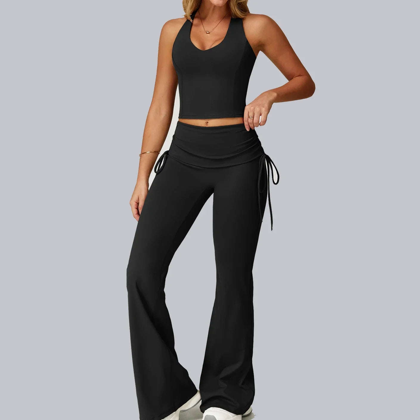 Women Tracksuit Gym Sports Suits 2 Pieces Yoga Set Fitness Vest Top Push Up Workout Clothes Female Athletic Leggings Sportswear