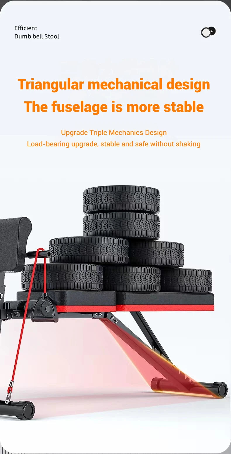 Dumbbell stool multifunctional six in one foldable home bird bench, bench, exercise chair, supine board fitness device