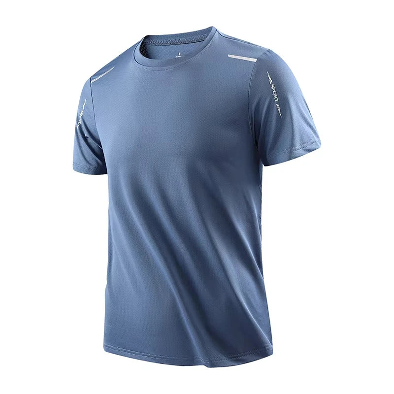 New Men’s Sportswear Running Tees Quick Dry Short Sleeve T-Shirt Gym Clothing Man Compression Shirt Five Solid-Color Tops