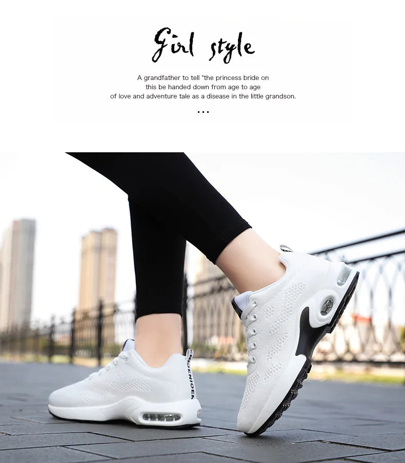 Oulylan Women Casual Sneakers Shoes Mesh Breathable Running Shoes Air Cushion Platform Summer Sports Shoes Luxury Lightweight