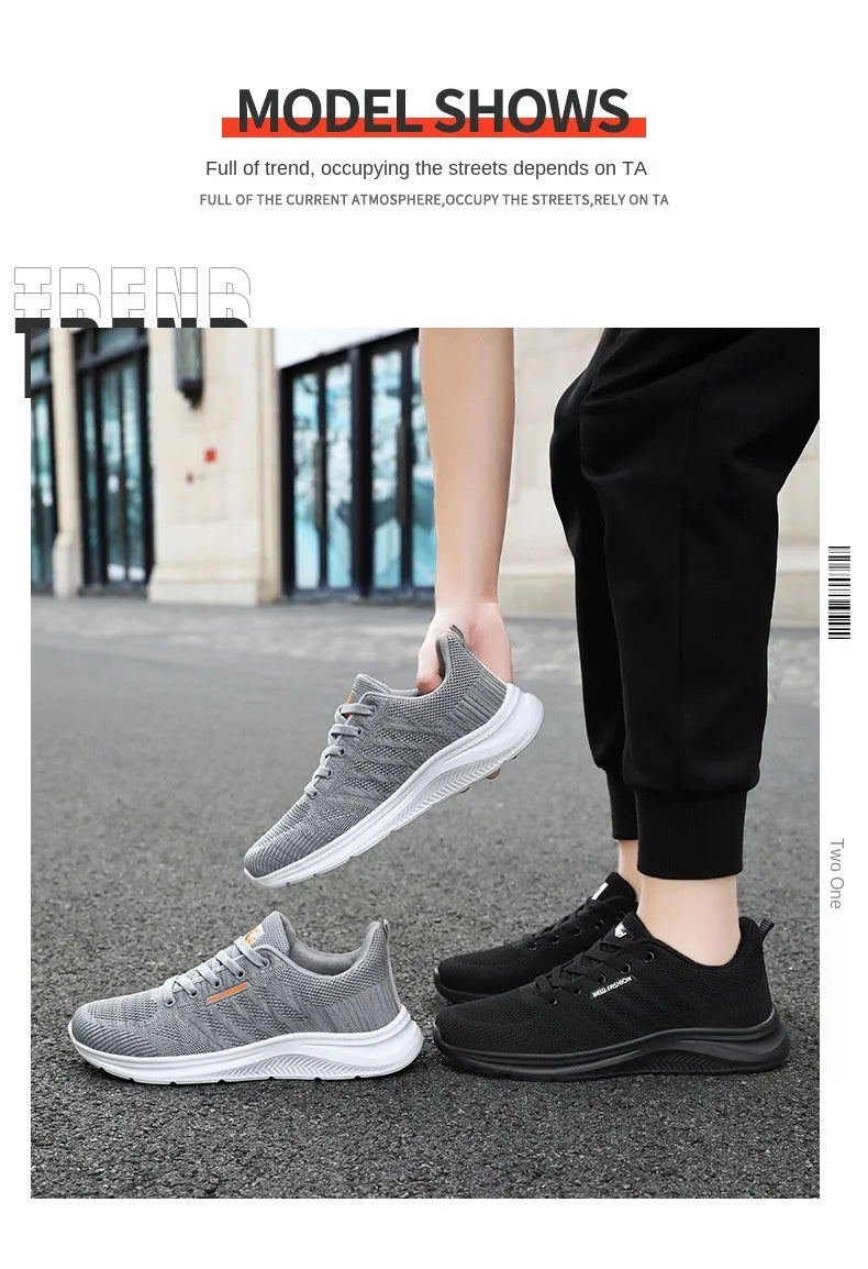 Oulylan New Trendy Casual Men Sports Shoes Summer Lightweight Breathable Mesh Sneakers Outdoor Anti-slip Women Running Footwear