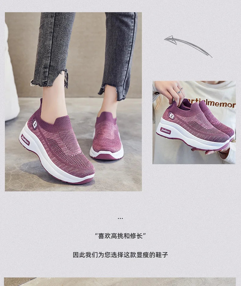 Women's shoes summer new fashion casual shoes increase breathable platform sports shoes women's shoes