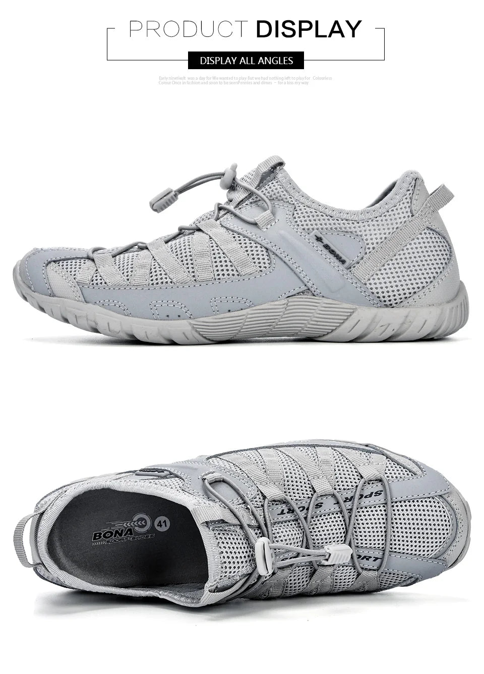 BONA 2023 New Popular Style Men Running Shoes Lace Up Athletic Shoes Outdoor Walkng jogging Sneakers Comfortable Mesh shoes