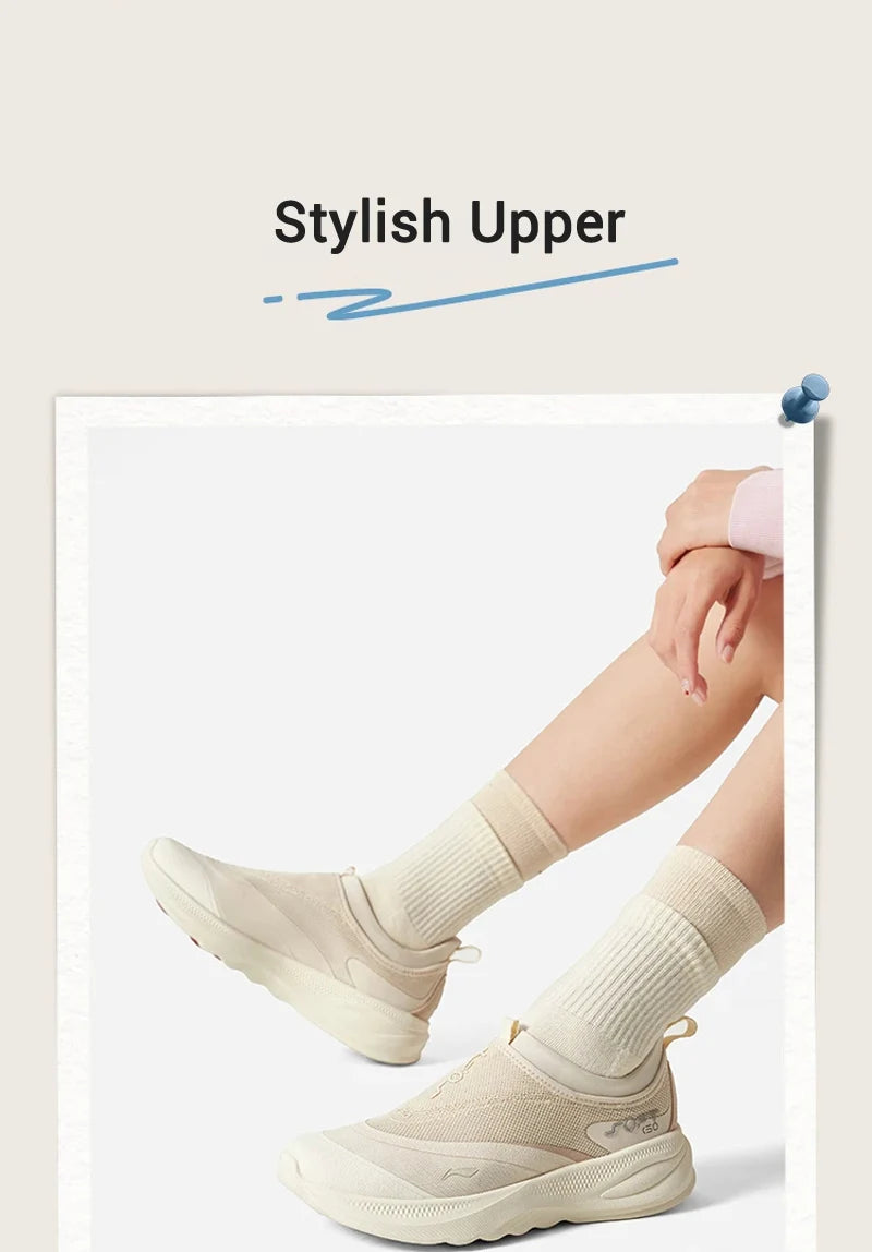 Li-Ning Women SOFT GO 2 Slip-on Casual Walking Shoes COMFOAM Breathable Flexible LiNing Comfortable Sports Sneakers AGLV006