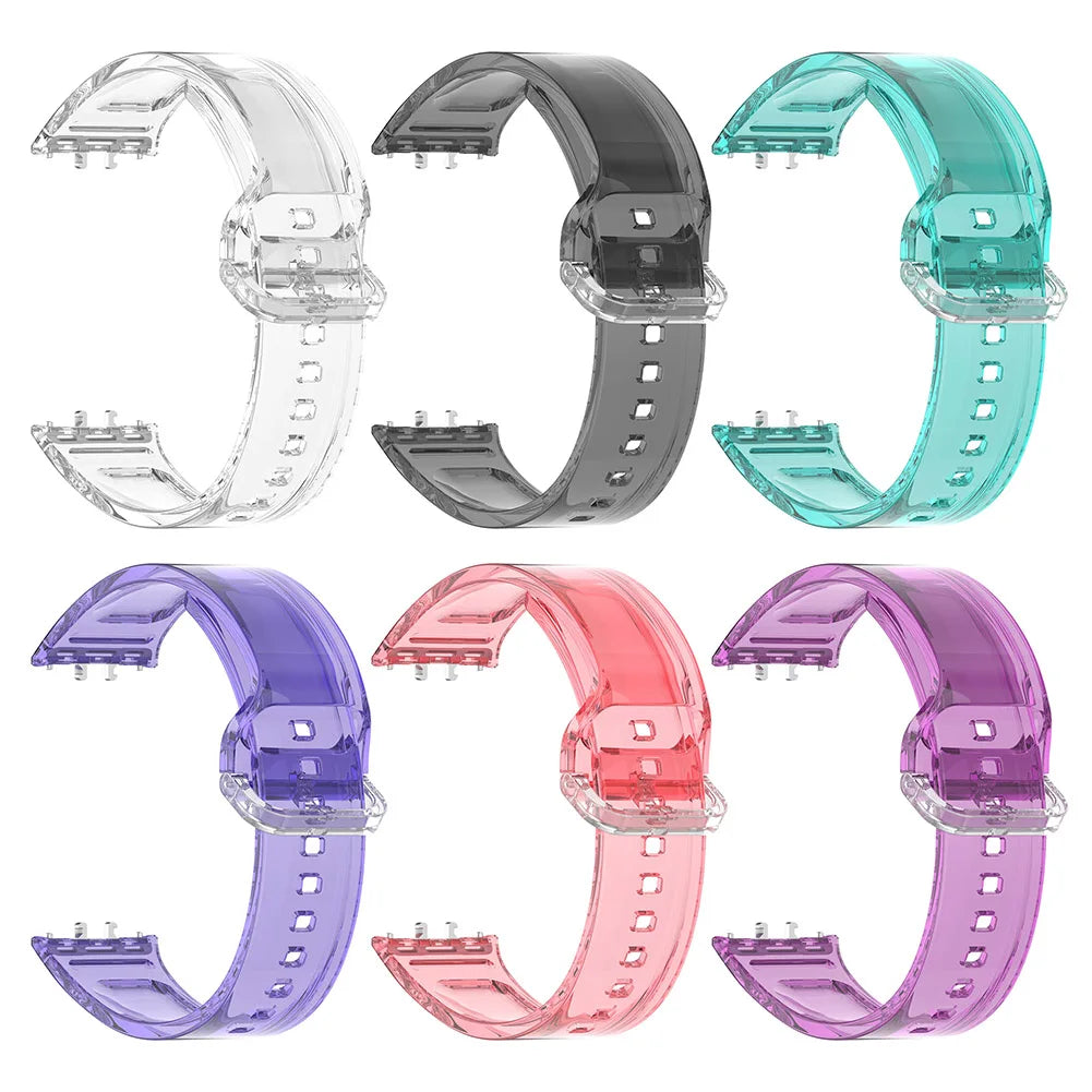 Photochromic Sport Strap Sport Watchband Adjustable TPU Sport Wrist Band Sweatproof Comfortable for Samsung Galaxy Fit 3 SM-R390