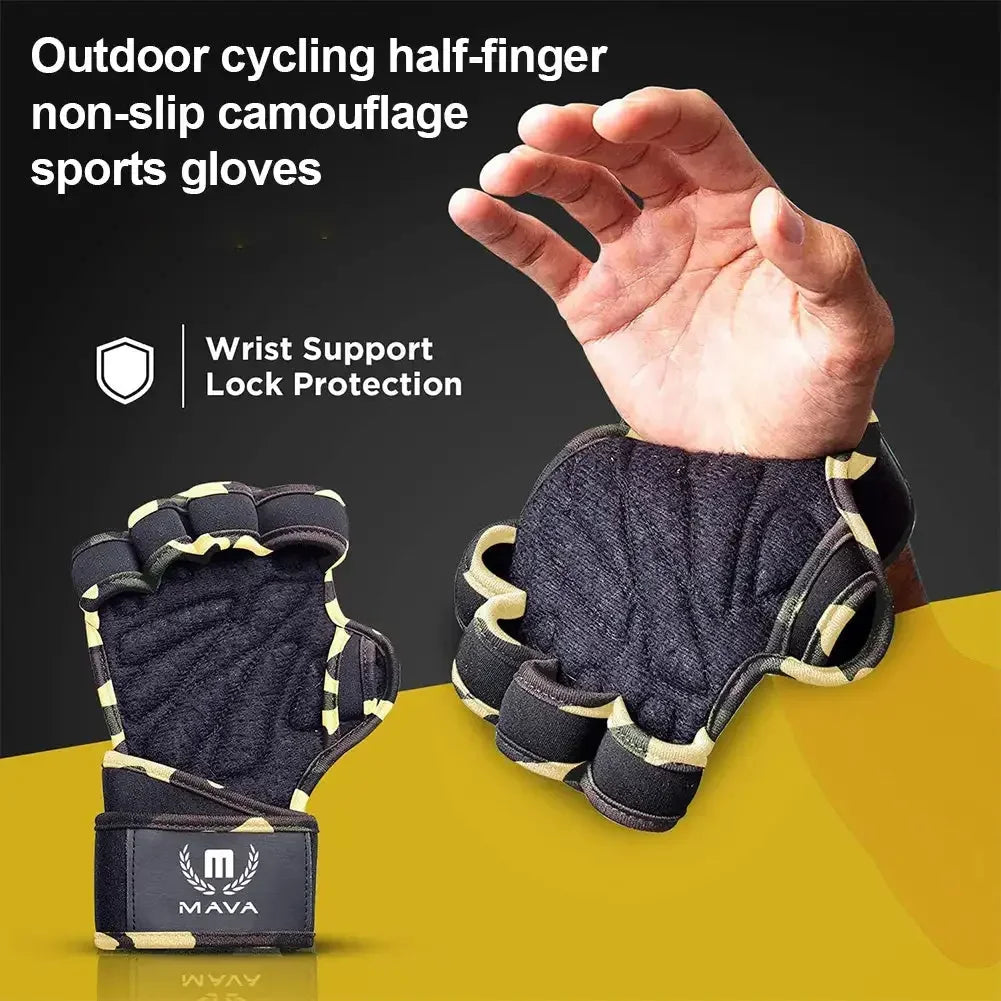 2Pcs Weightlifting Training Gloves for Men Women Fitness Sports Body Building Gymnastics Gym Hand Wrist Palm Protector Gloves