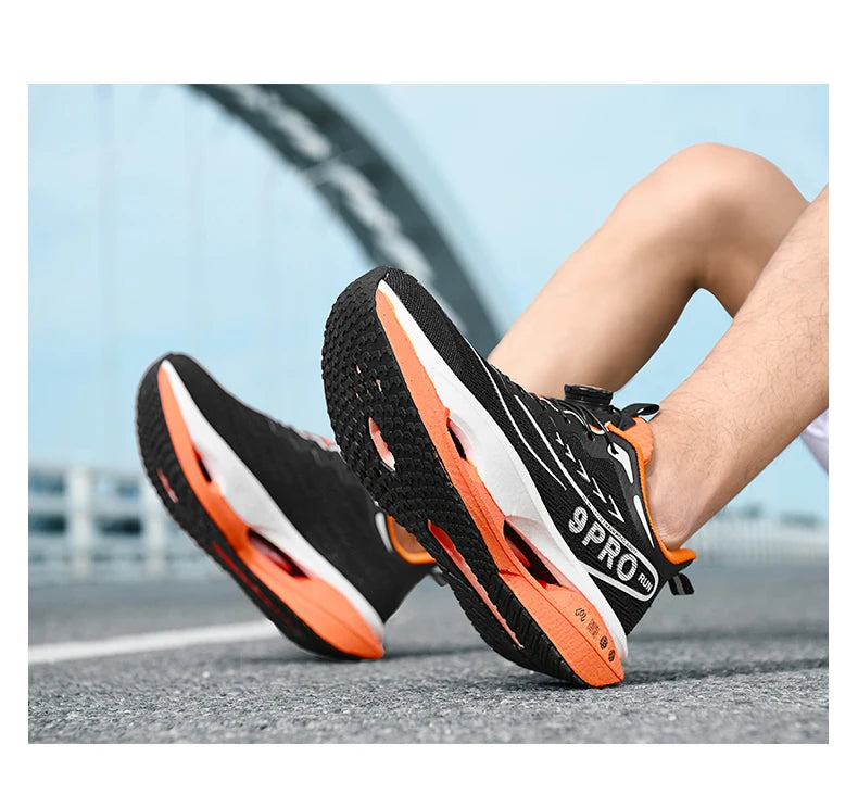 Speciality Carbon Plate Sports Running Shoes Marathon Air Cushion Men Breathable Lightweight Women Comfortable Nonskid Sneakers