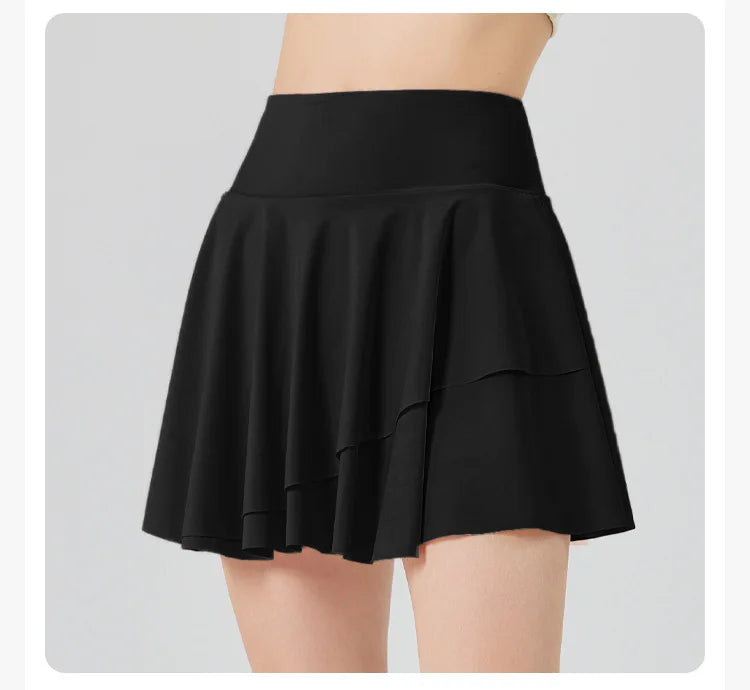 Sport Short Skirt for Women in Summer Anti-exposure High Waist Pleated Short Skirt Fitness Yoga Suit Golf Tennis Skirt