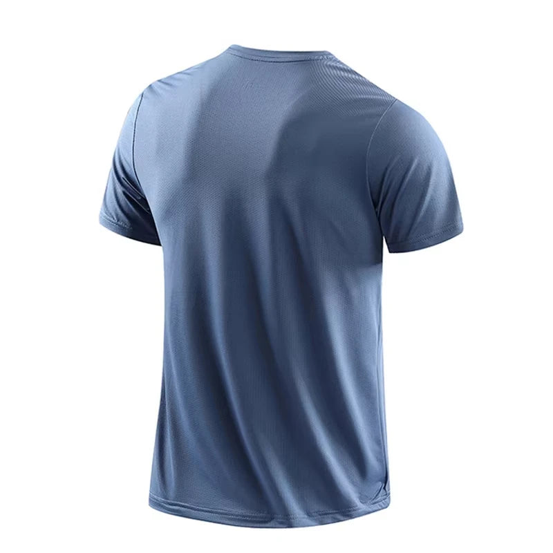 New Men’s Sportswear Running Tees Quick Dry Short Sleeve T-Shirt Gym Clothing Man Compression Shirt Five Solid-Color Tops