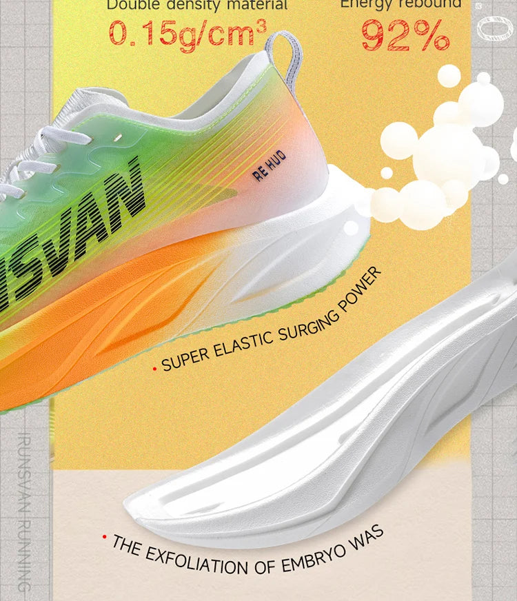 IRUNSVAN HEAT 2.0 Carbon Plate Sneakers Marathon Racing Professional Running Shoes Men Athletic Training Sport Shoes