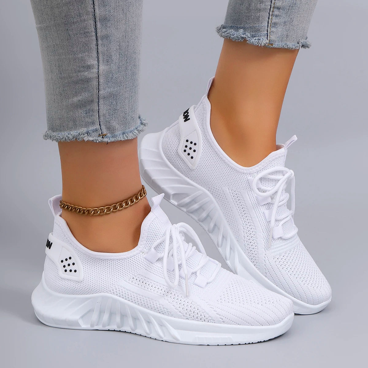 Spring and Autumn New Women's Casual Lace up Comfortable, Breathable, Lightweight and Wear-Resistant Sports Shoes