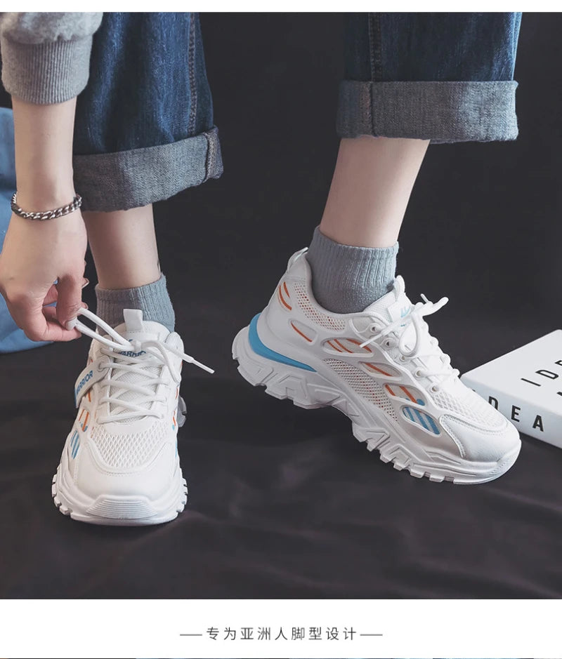 Fashionable Men And Women 2024 Spring And Summer New Mesh Breathable Versatile Thick Sole Hot Casual Sports Couple Shoes New