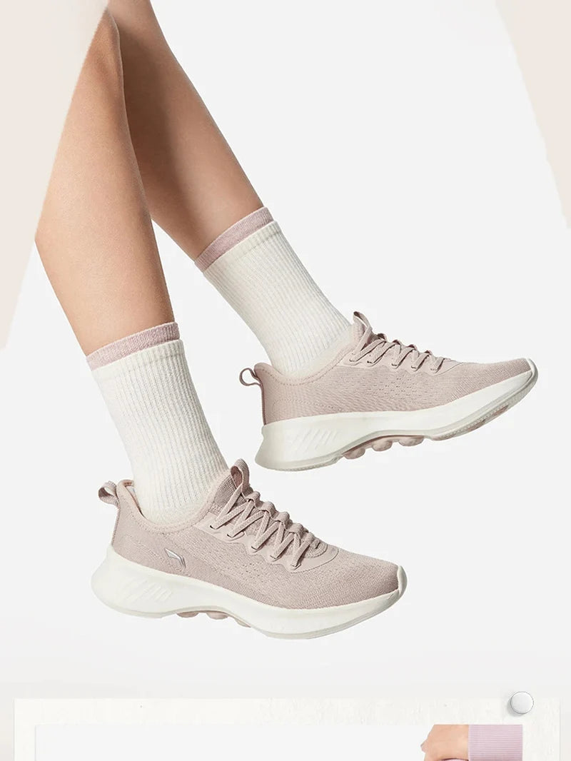 Li-Ning Women SOFT ESSENTIAL V2 Slip-on Casual Walking Shoes Cushion Flexible LiNing Comfortable Sports Sneakers AGLV022