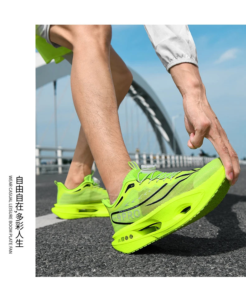 Speciality Carbon Plate Sports Running Shoes Marathon Air Cushion Men Breathable Lightweight Women Comfortable Nonskid Sneakers