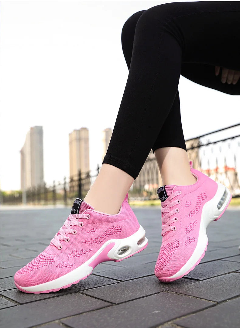 Oulylan Women Casual Sneakers Shoes Mesh Breathable Running Shoes Air Cushion Platform Summer Sports Shoes Luxury Lightweight
